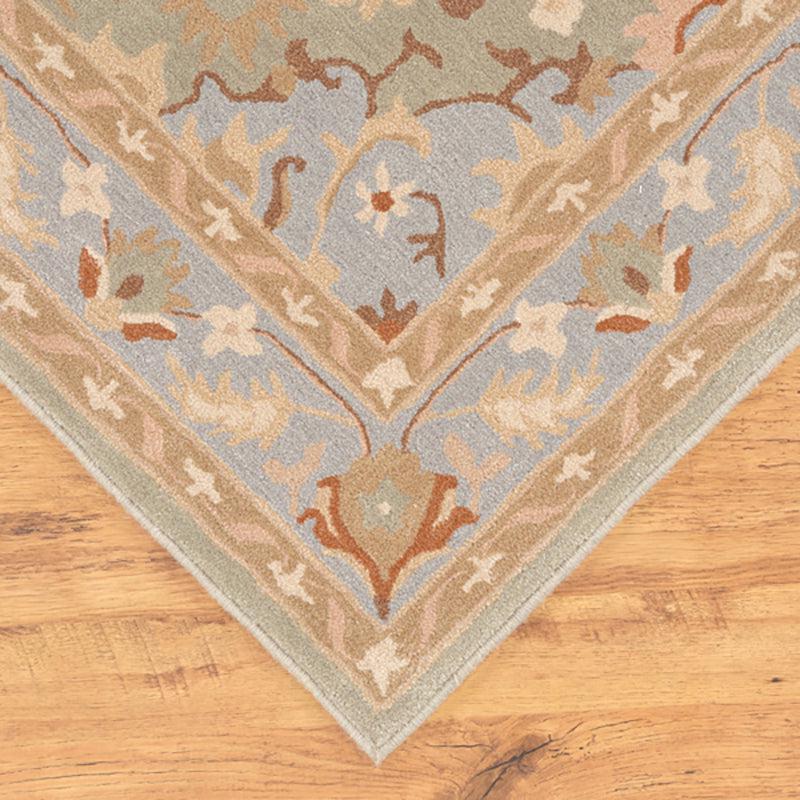 Mithras Ethnic Wool & Nylon Carpet - Grey & Green media 6