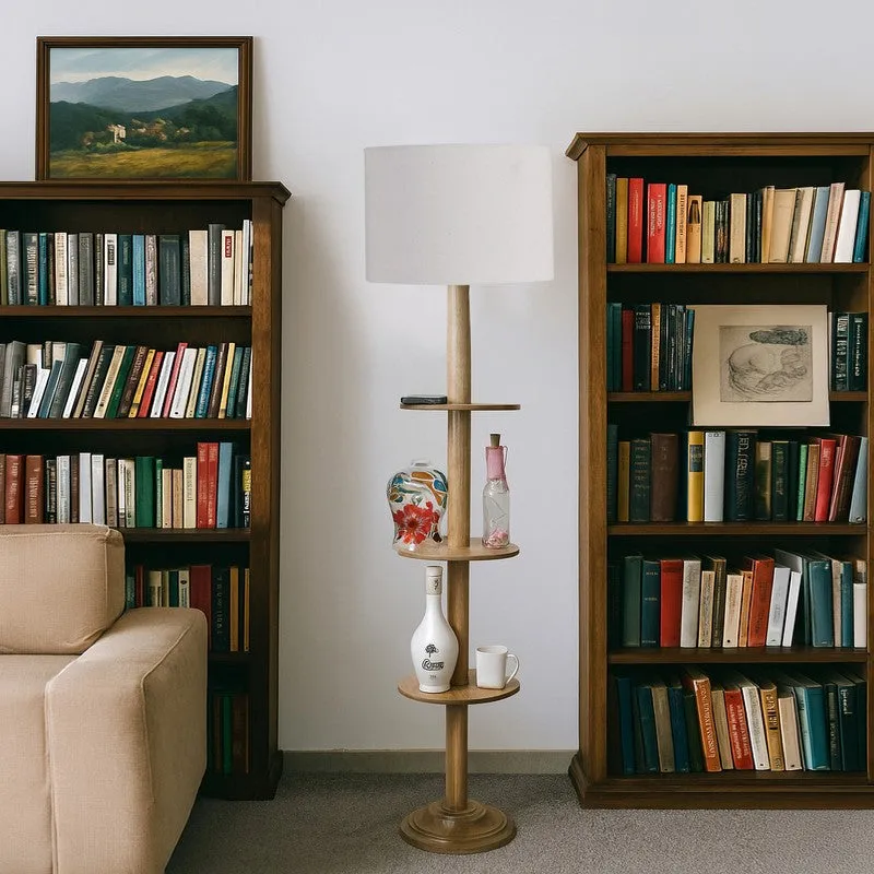 LumiCrate Tower Wooden Floor Lamp - Grey media 3