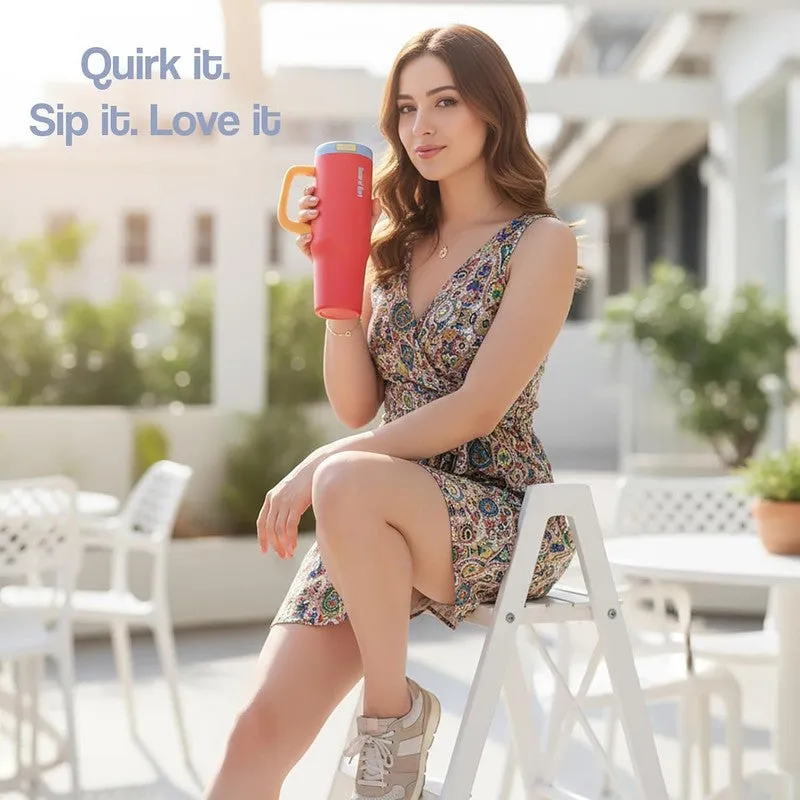 AuraGrip Stainless Steel Tumbler (1200 ML) - Orange media 9