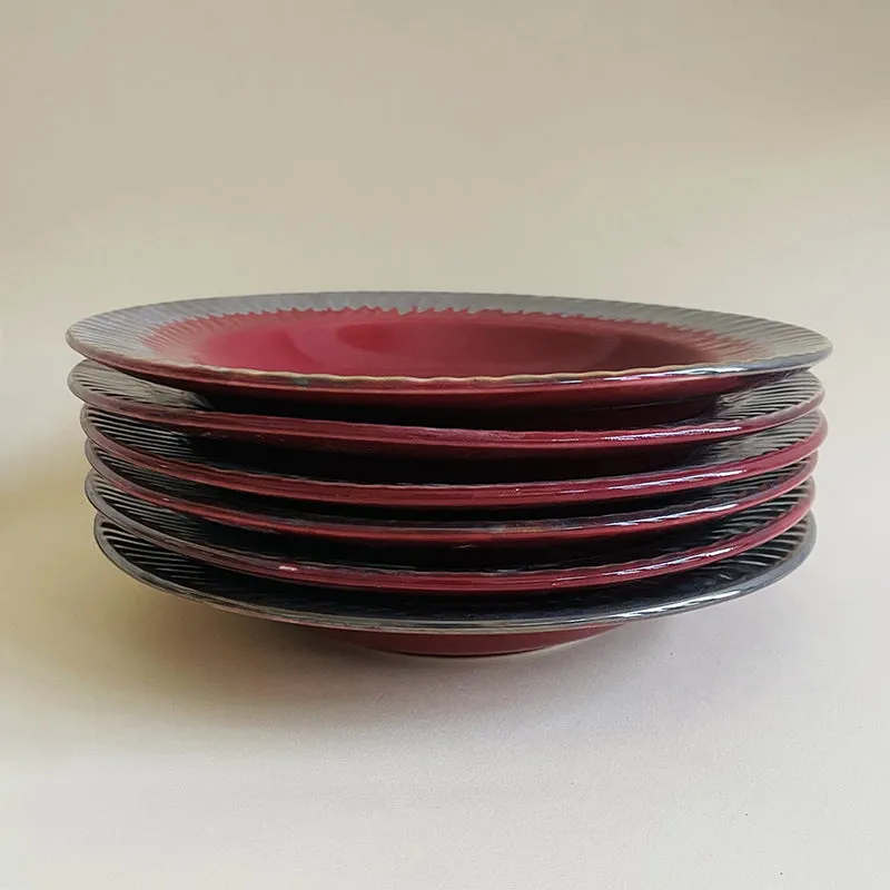 Raisel Ceramic Pasta Plate (Red) - Set Of Six media 5