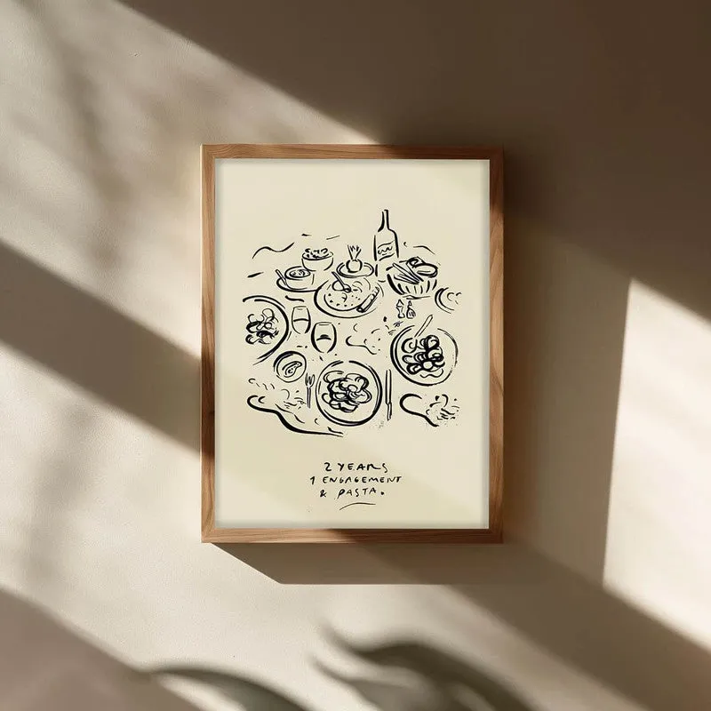 Abstract Dining Archival Canvas Wall Art - Brown media 3