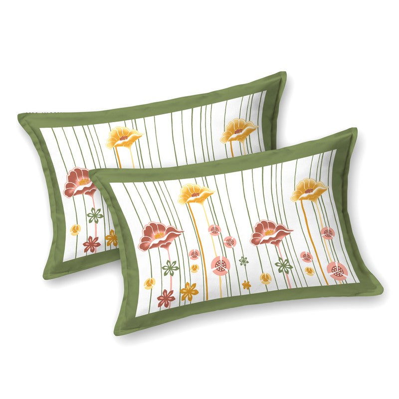 Heritage Calm Cotton Bedsheet (Red,Green,White) - 120 TC media 4