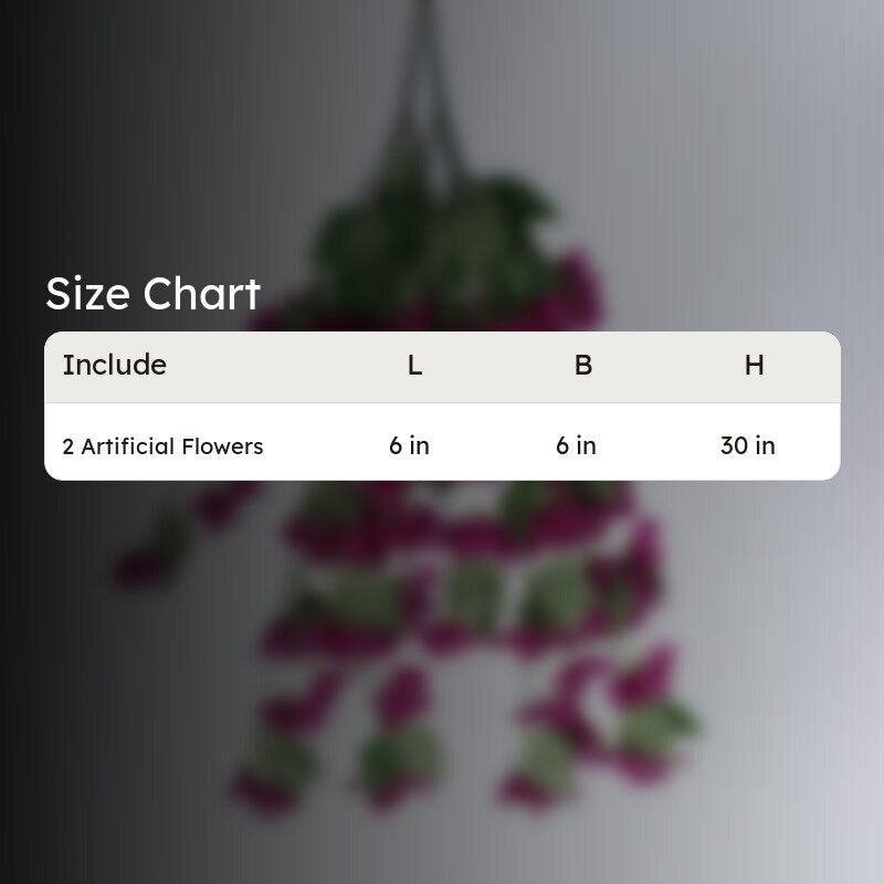 Faux Lush Hanging Bougainvillea - Purple - 2.5 Feet media 5