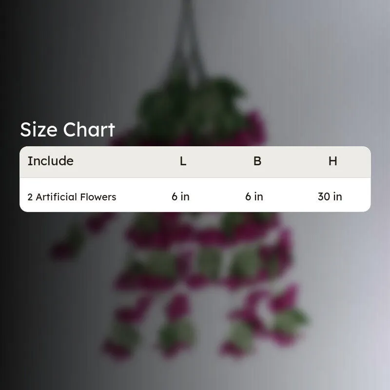 Faux Lush Hanging Bougainvillea - Purple - 2.5 Feet media 5