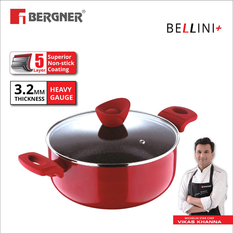 Bergner Bellini Plus Non Stick Casserole With Lid - 2500 ML media 4