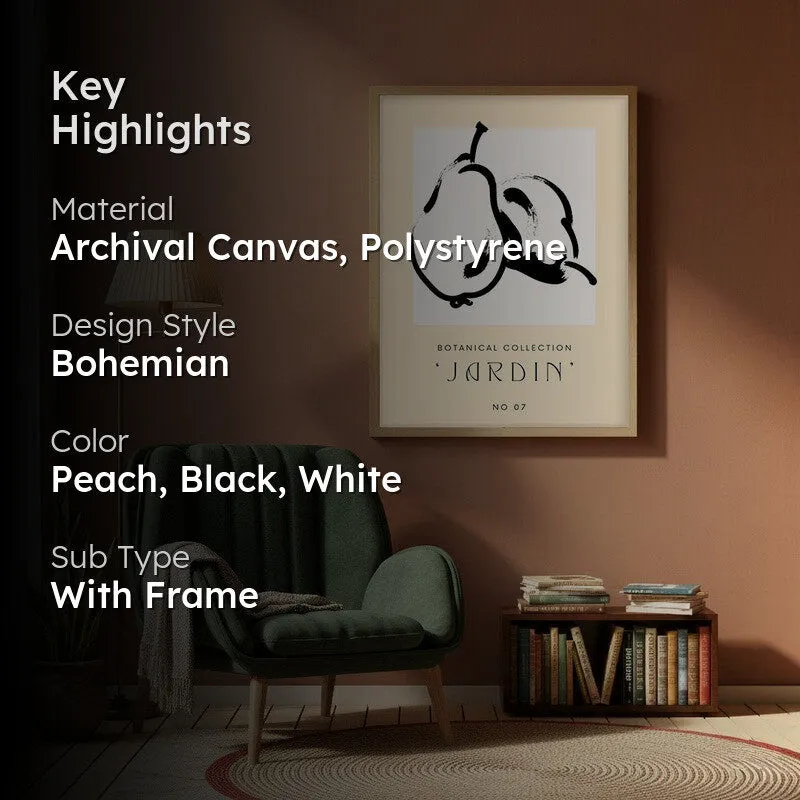 Pear Study Canvas Wall Painting With Brown Frame media 2