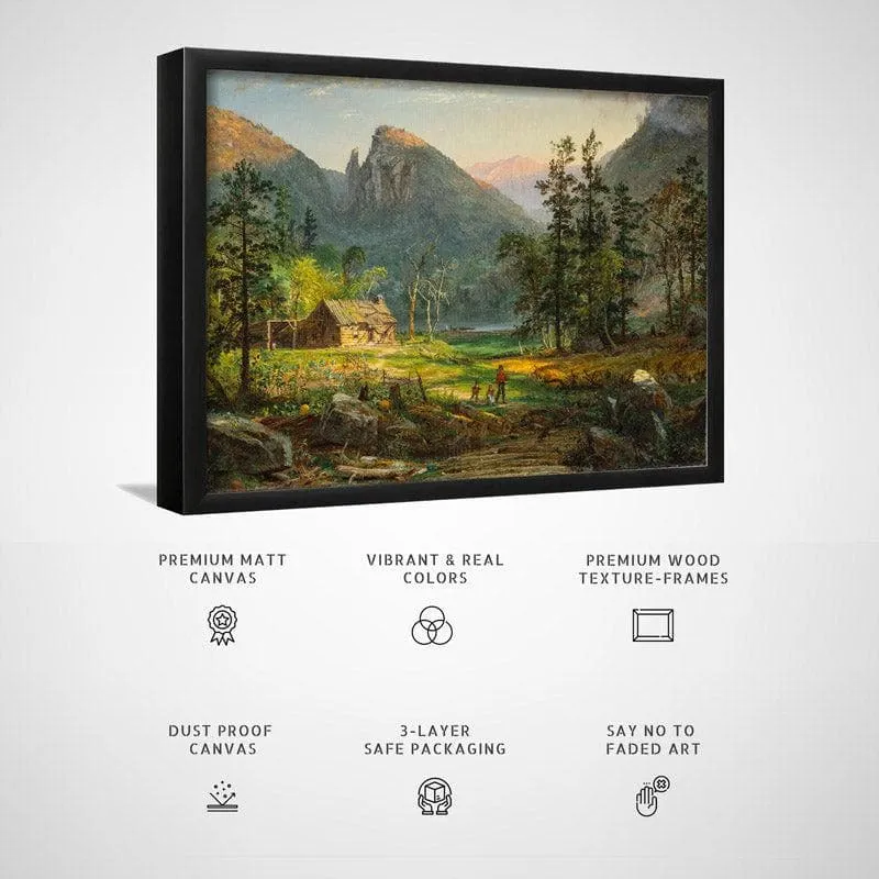Pioneer's Home Eagle Cliff By Jasper Francis Cropsey - Black frame media 6