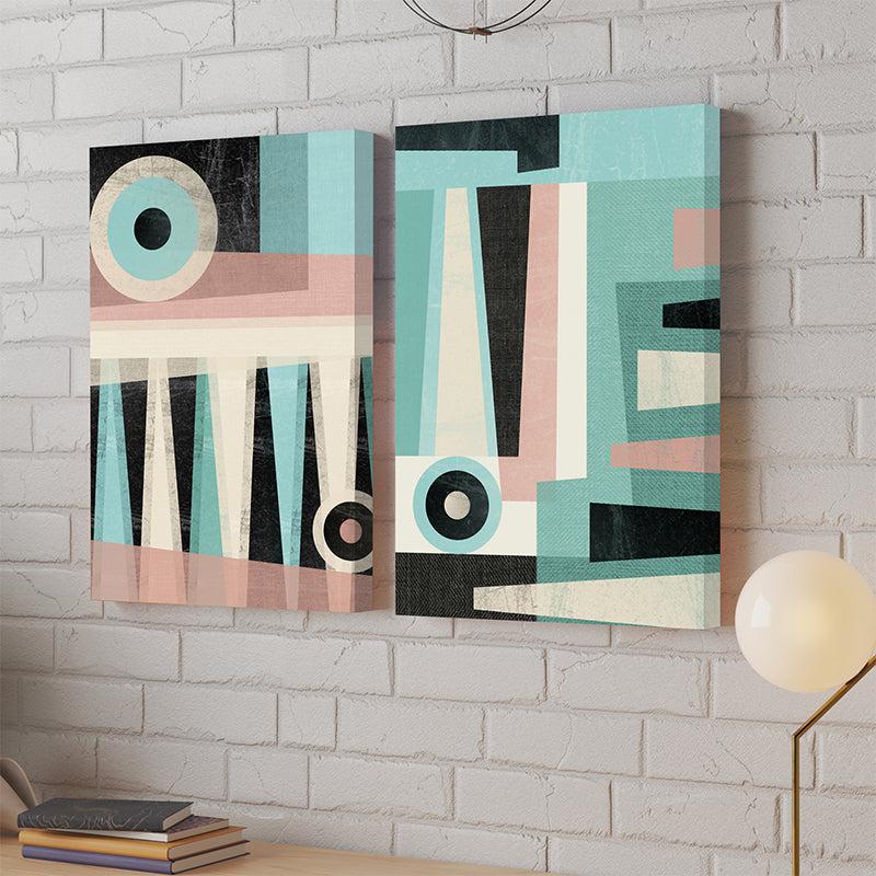 Estemo Abstract Canvas Wall Painting - Set Of Two