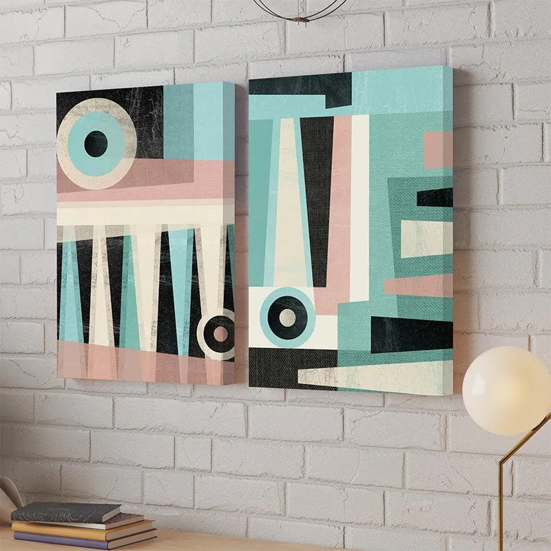 Estemo Abstract Canvas Wall Painting - Set Of Two media 1