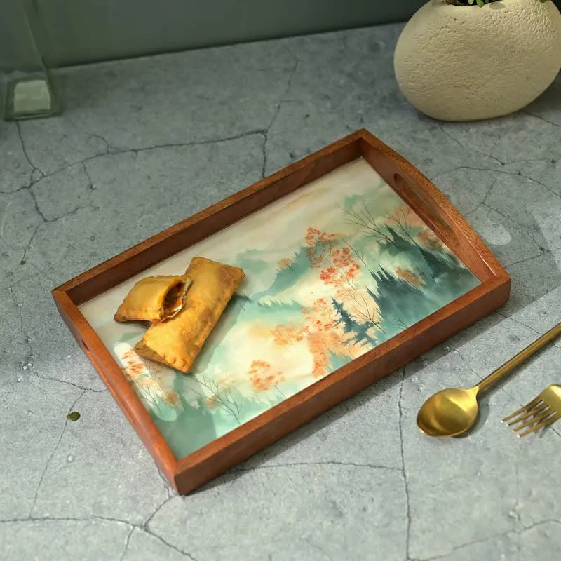 Blossom Light Walnut Serving Tray media 1