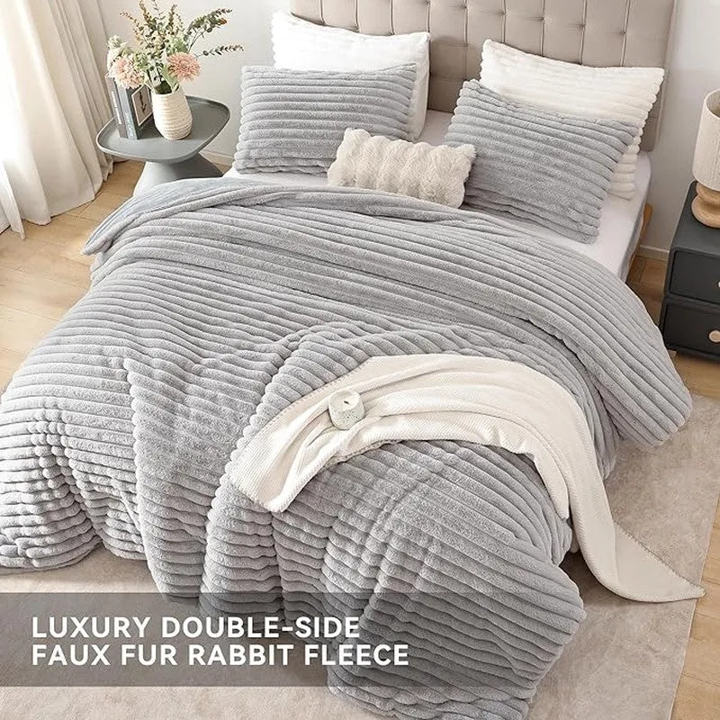 SleepScape Faux Fabric Blanket (Grey)- 300 GSM media 5