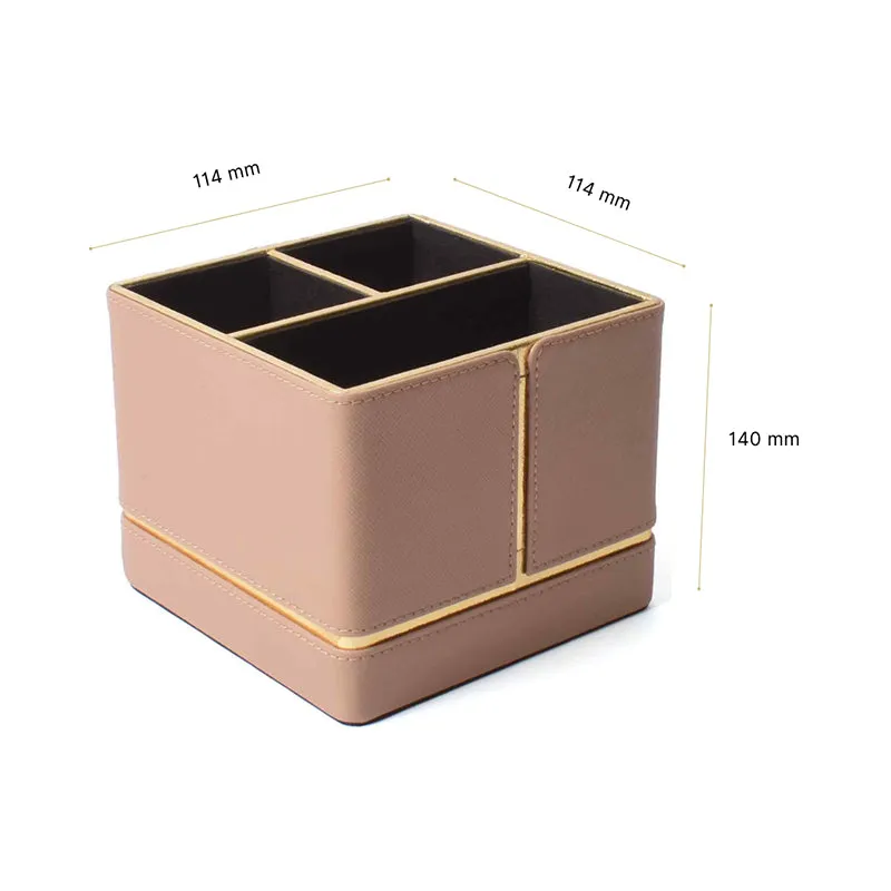 Ceastra Faux Leather Desk Organizer - Beige media 9