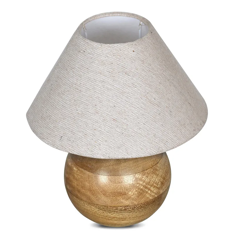 Lark Sphere Fabric Table Lamp - Ivory,Brown media 3