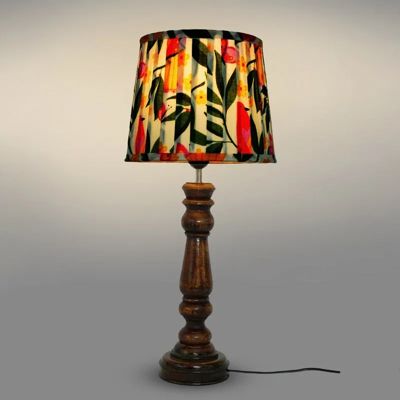 Petalway Wooden Base Cotton Table Lamp - Multicolor media 4