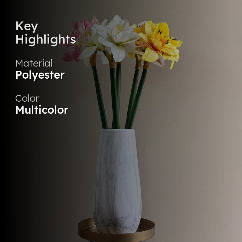 Amaryllis Artificial Floral Stems without Vase - Set of Five media 2