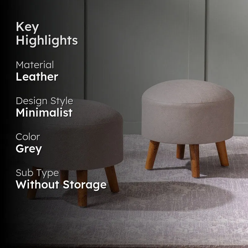 Urban Pouf Ottoman (Grey) - Set Of Two media 2