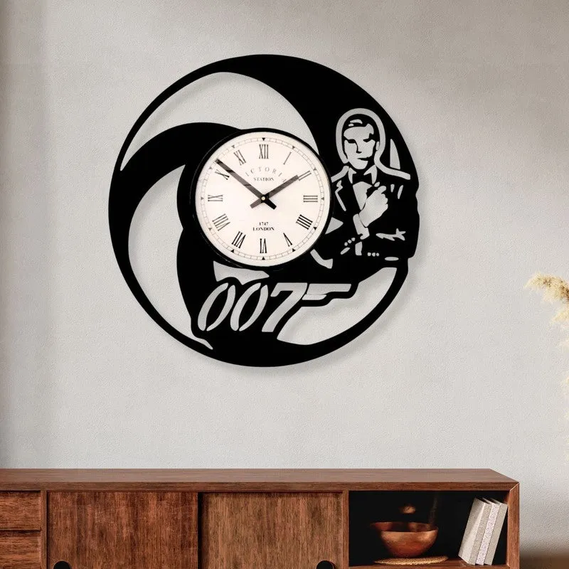 007 Steel Analog Wall Clock - Black media 1
