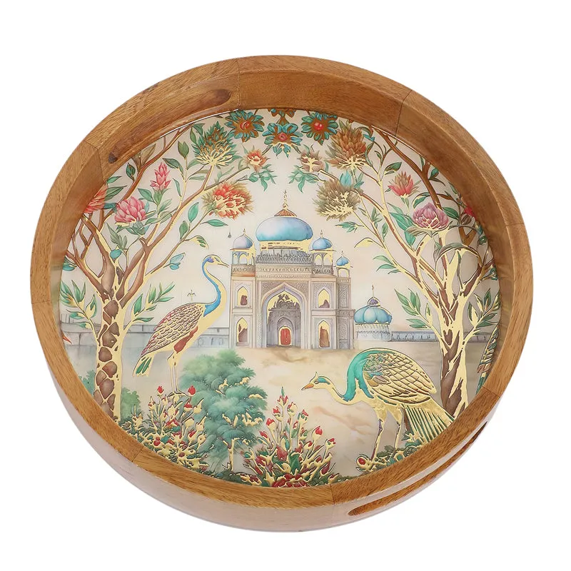 Royal Eden Round Wooden Serving Tray - Set of Two media 5