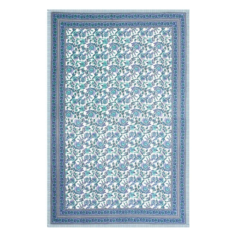 Linex Floral Cotton Bedsheet (Blue) - 240 TC media 5
