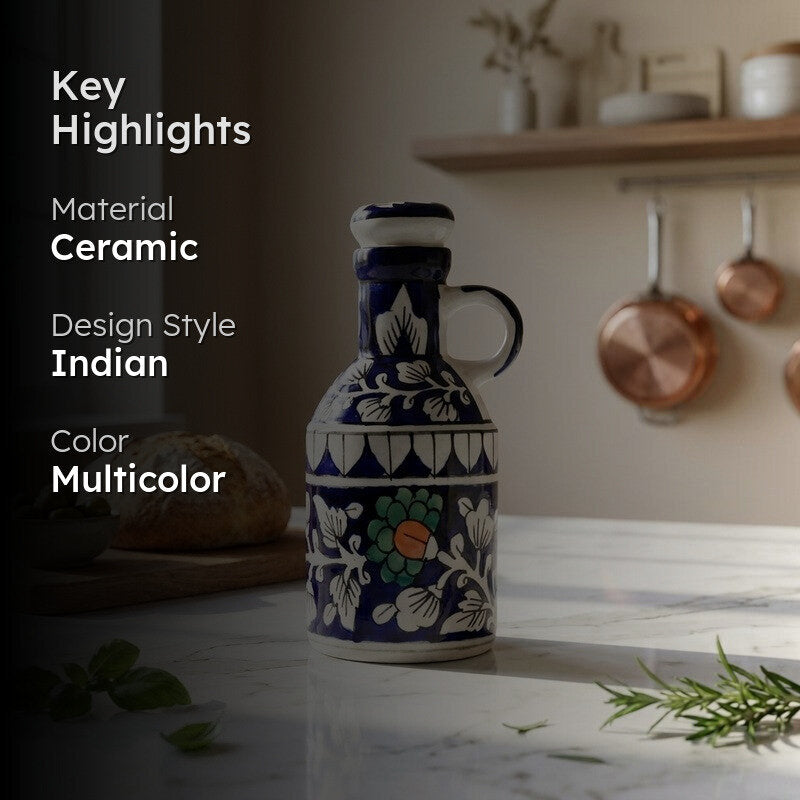 Handcrafted Drizzle Ceramic Oil Dispenser - 500 mL media 2