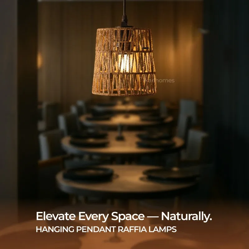 Valran Ceiling Rattan Raffia Ceiling Lamp media 3