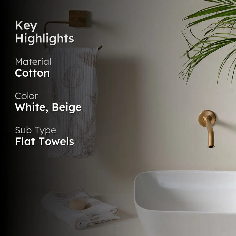 Luxe Hand Towel (White & Beige) - Set of Two media 2