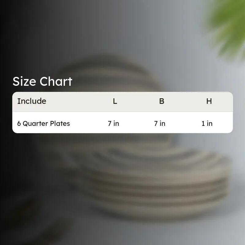 Ceramic Quarter Plate (Grey,White) - Set Of Six media 7