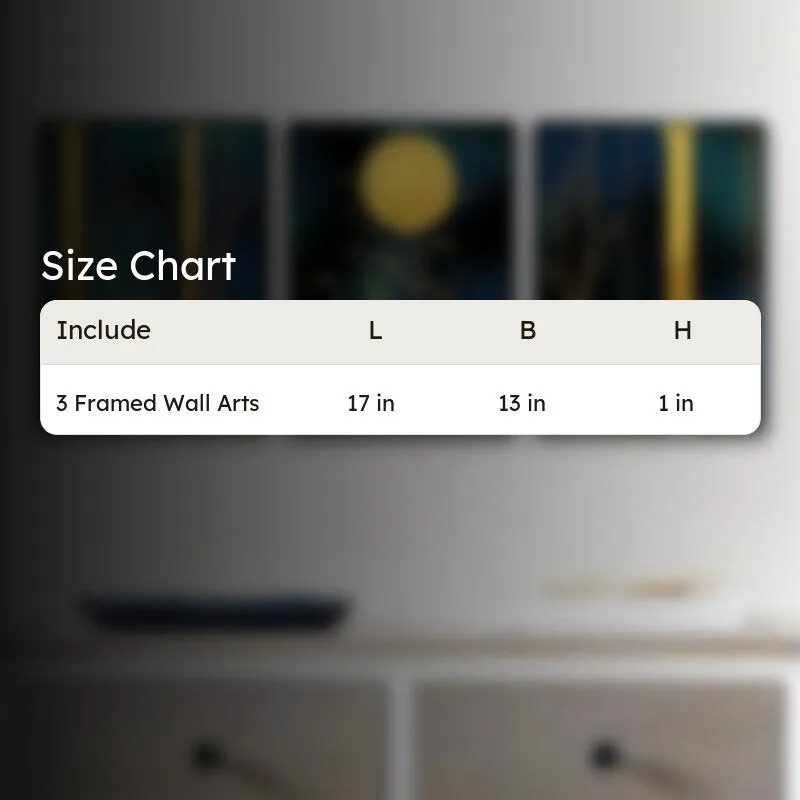 Moonlit Mist Wall Painting - Set Of Three media 4