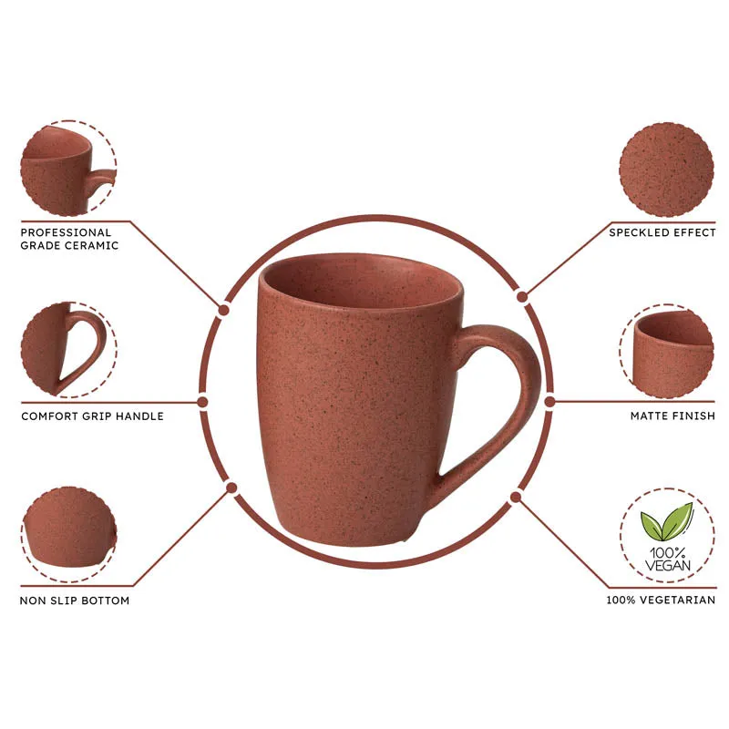 Sip & Style Ceramic Coffee Mug (Pastel Red) - 300 mL media 4