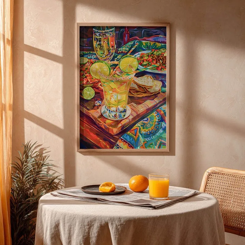 Vibrant Sip Archival Canvas Wall Art - Brown media 4