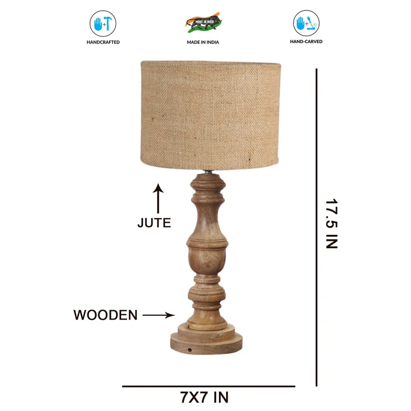Sienna Carve Wooden Table Lamp - Brown media 7