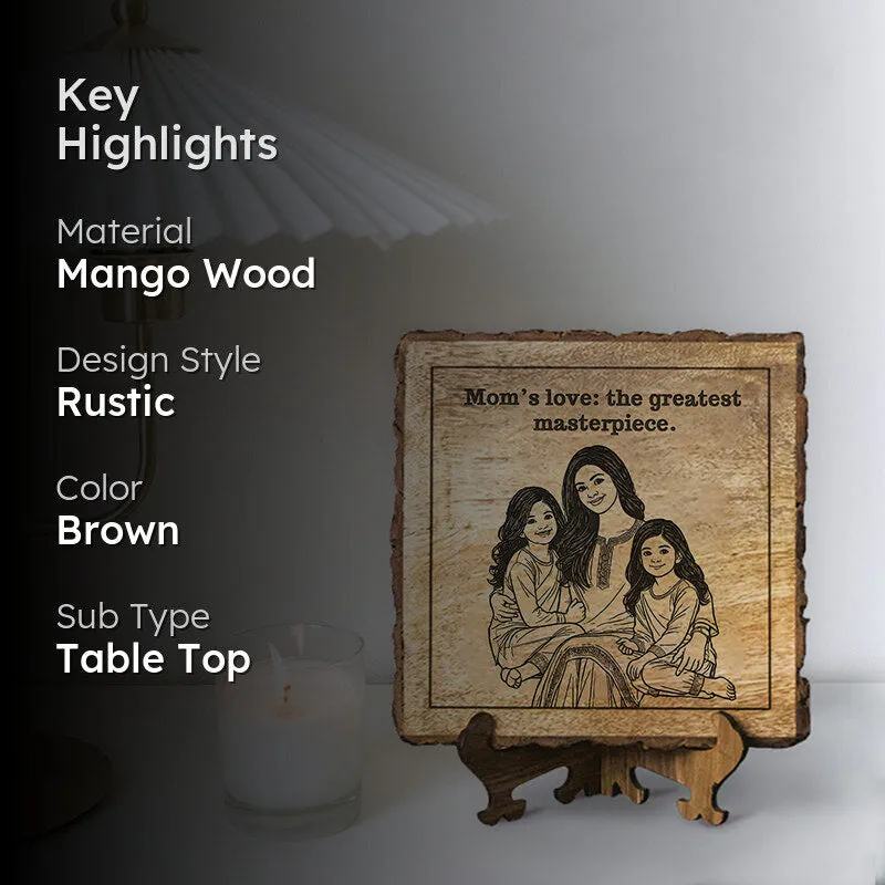 Mother's Love Is A Masterpiece Wood Showpiece - Square media 2