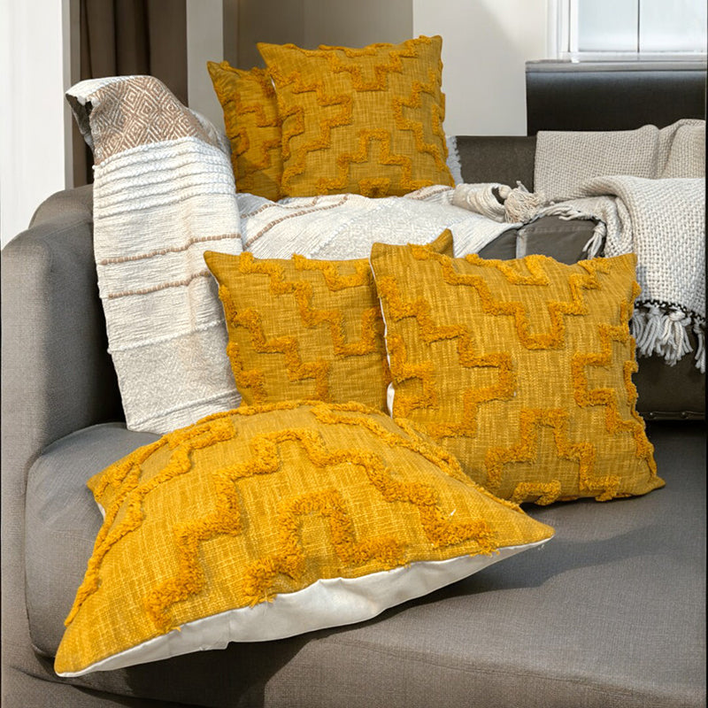 Golden Looms Tufted Cushion Cover Set - Set Of Five