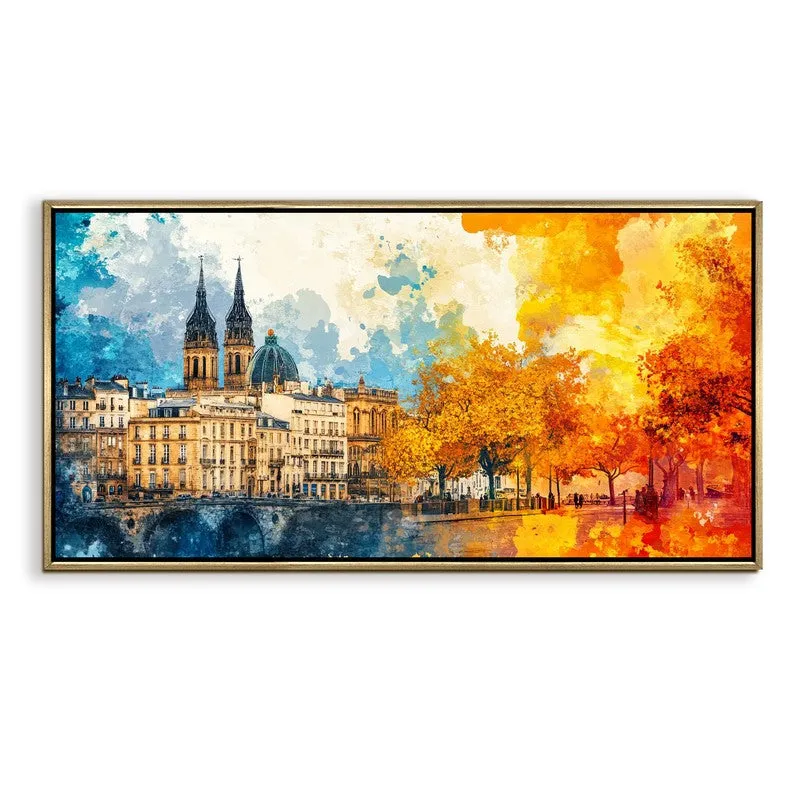 Autumn Reflections Canvas Wall Painting With Frame media 3