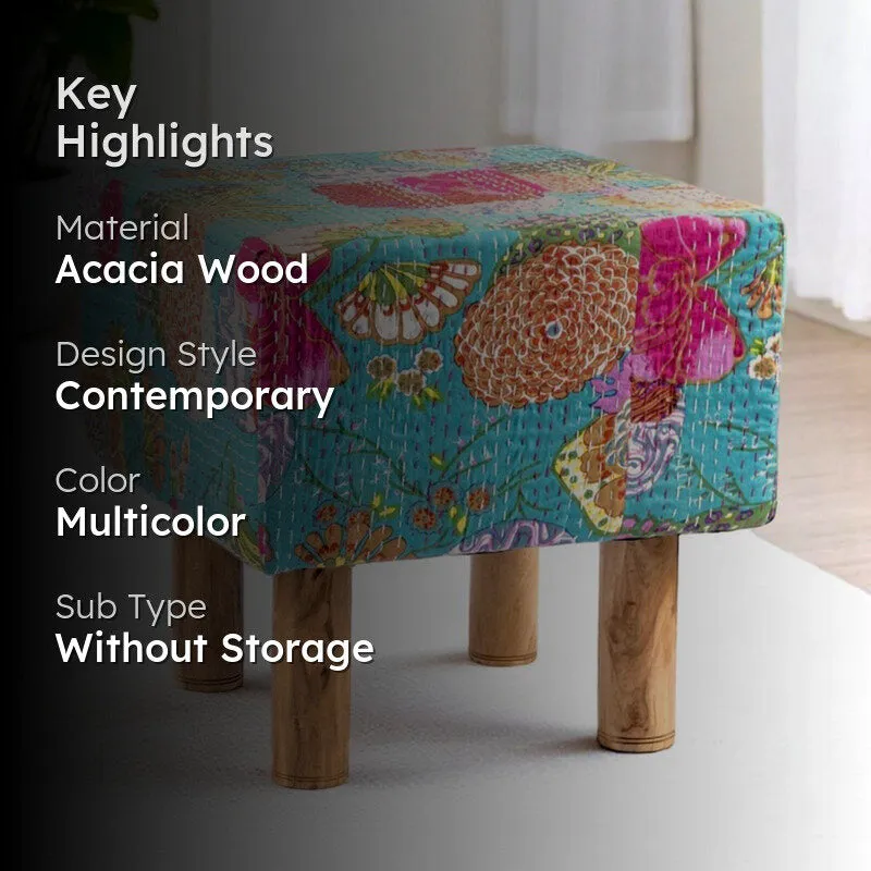 Rrixon Acacia Wooden Ottomans - Multicolor media 2