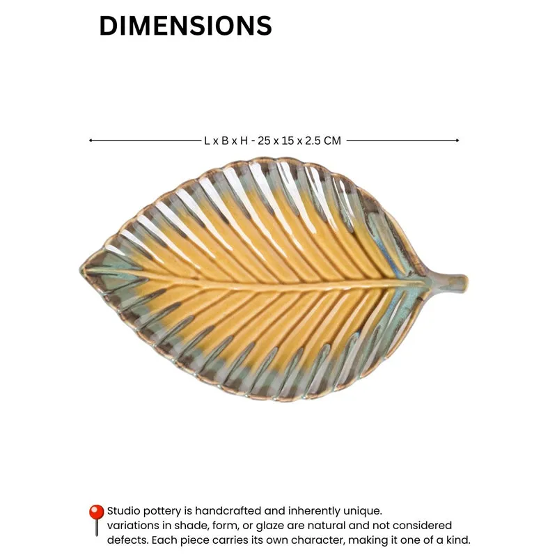 Porcelli Leaf Ceramic Platter media 9