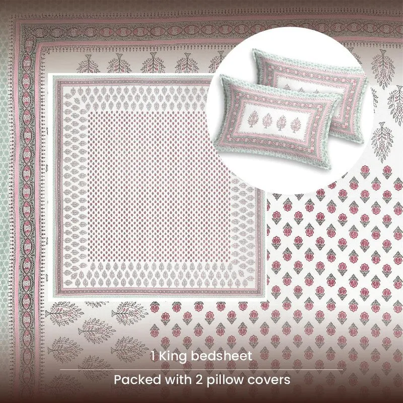 Urban Space Gulnaar Soft Cotton Bedsheet (Pink) - 200 TC media 6