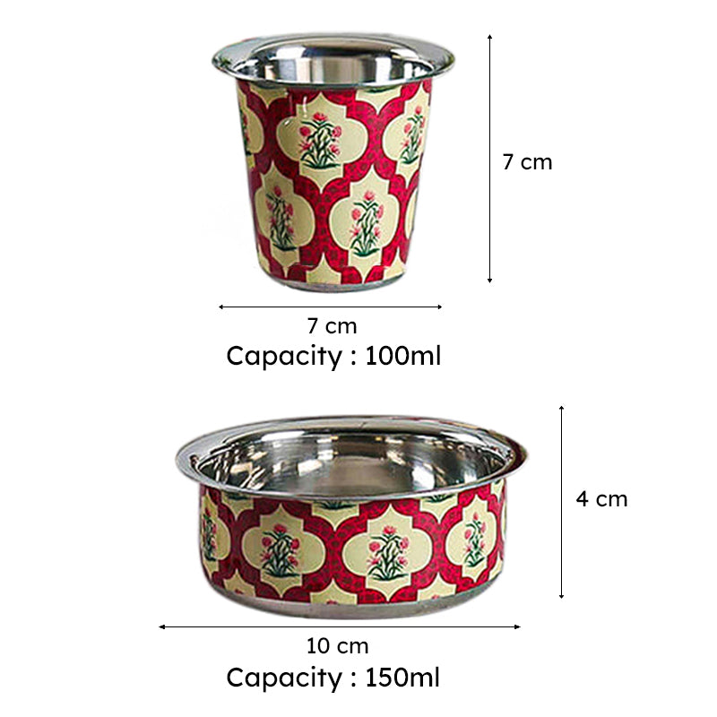 India Circus Brio Brass Dabara Set (100 mL/150 mL) - Eight Piece Set media 6