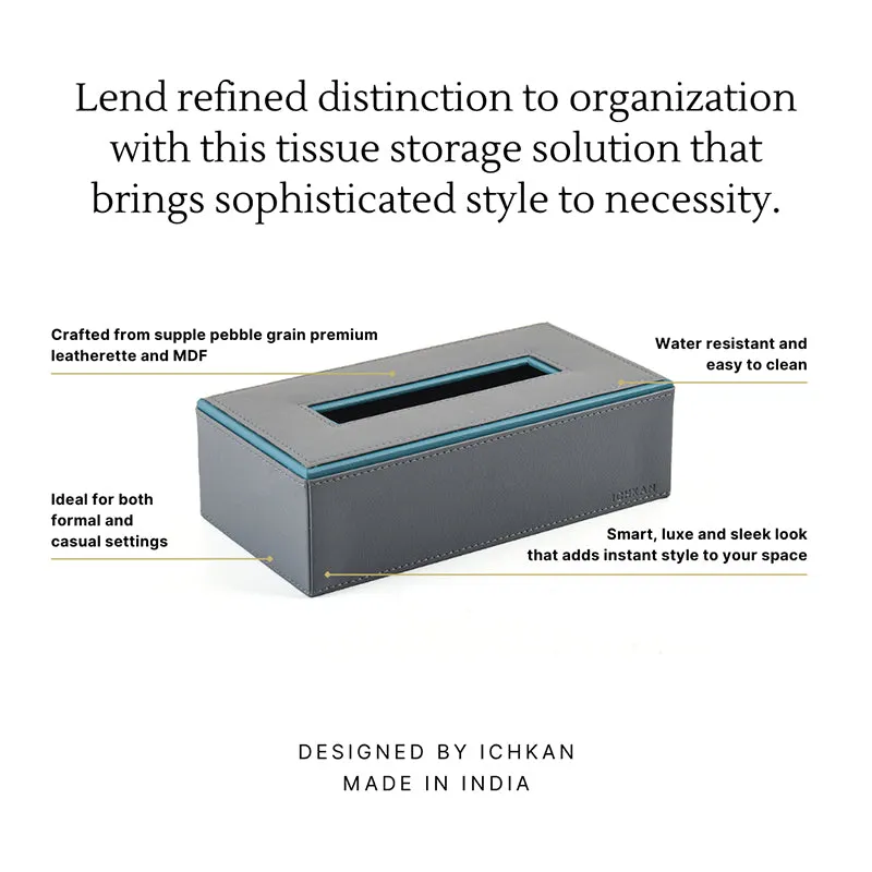 Tisca Edge Faux Leather Tissue Box - Grey media 3