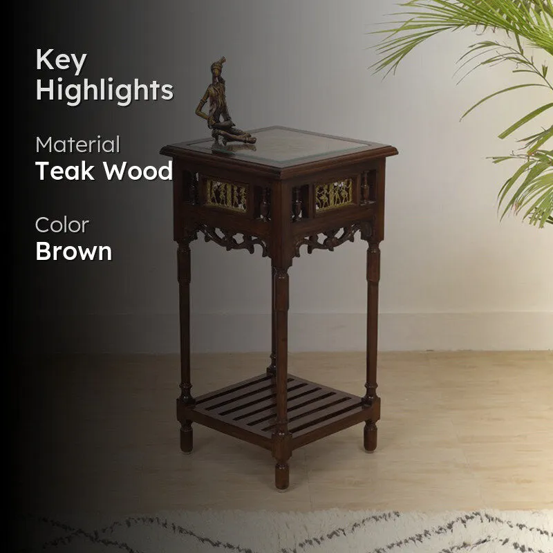 Onyx Teak Wood Side Table media 2