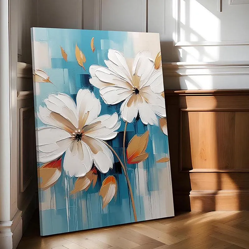 Icy Petals Canvas Floral Wall Art media 3
