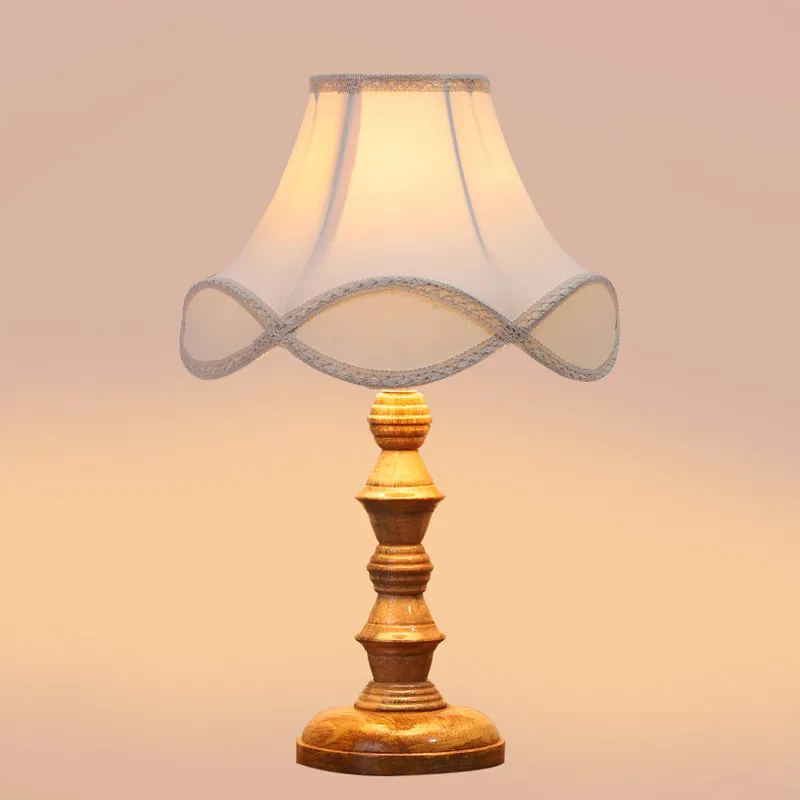 Valencia Arc Timber Wooden Table Lamp - Off White,Brown media 4