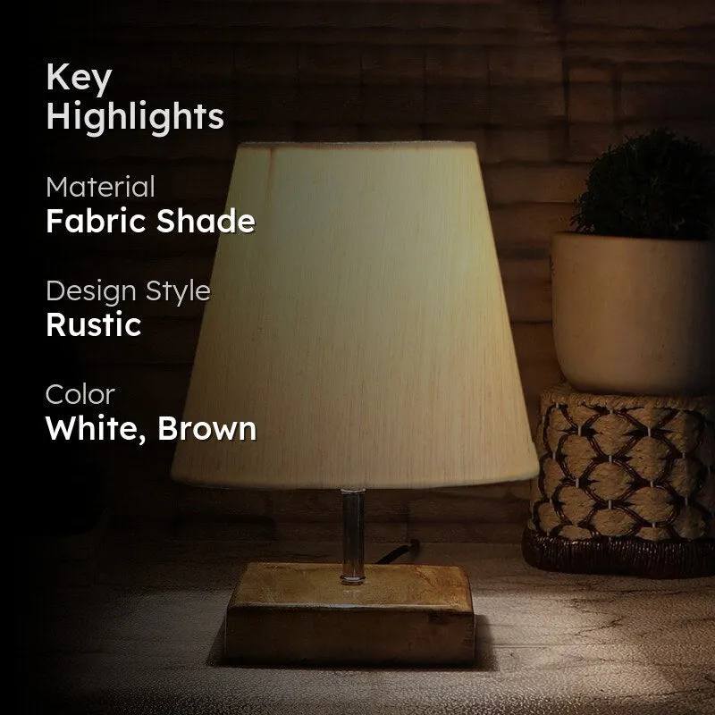 Tryda Fabric Table Lamp - White,Brown media 2