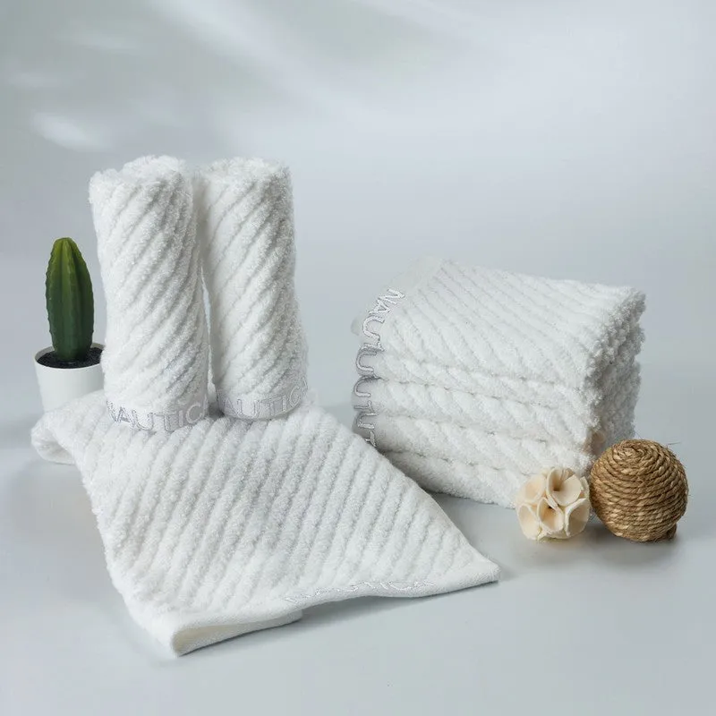 Nautica Riviera Soft Cotton Hand & Face Towel (White) - Set Of Eight media 3
