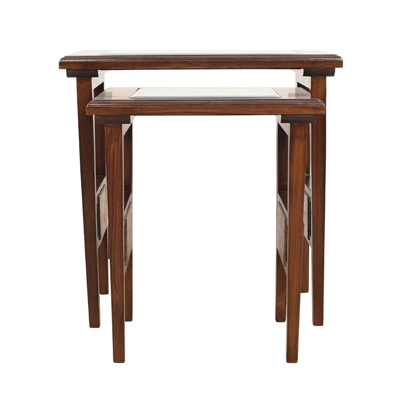 Mimo II Teak Wood Nesting Stools - Set of Two media 4