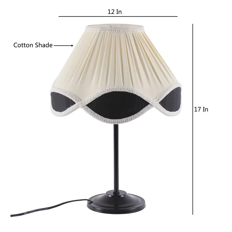 Flarewin Cotton Table Lamp With Iron Base - Ivory media 8