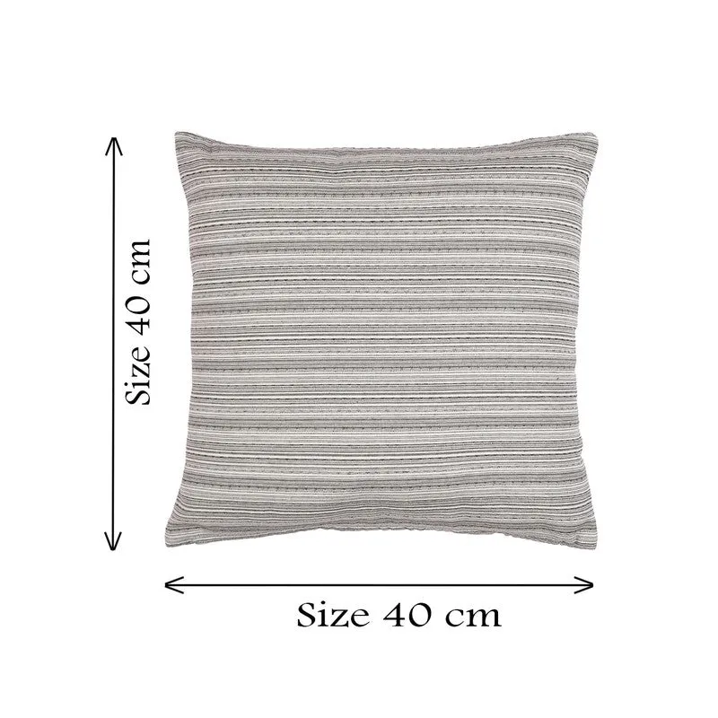 Striped Serenity Cushion Cover (Grey) - Set of Two media 6