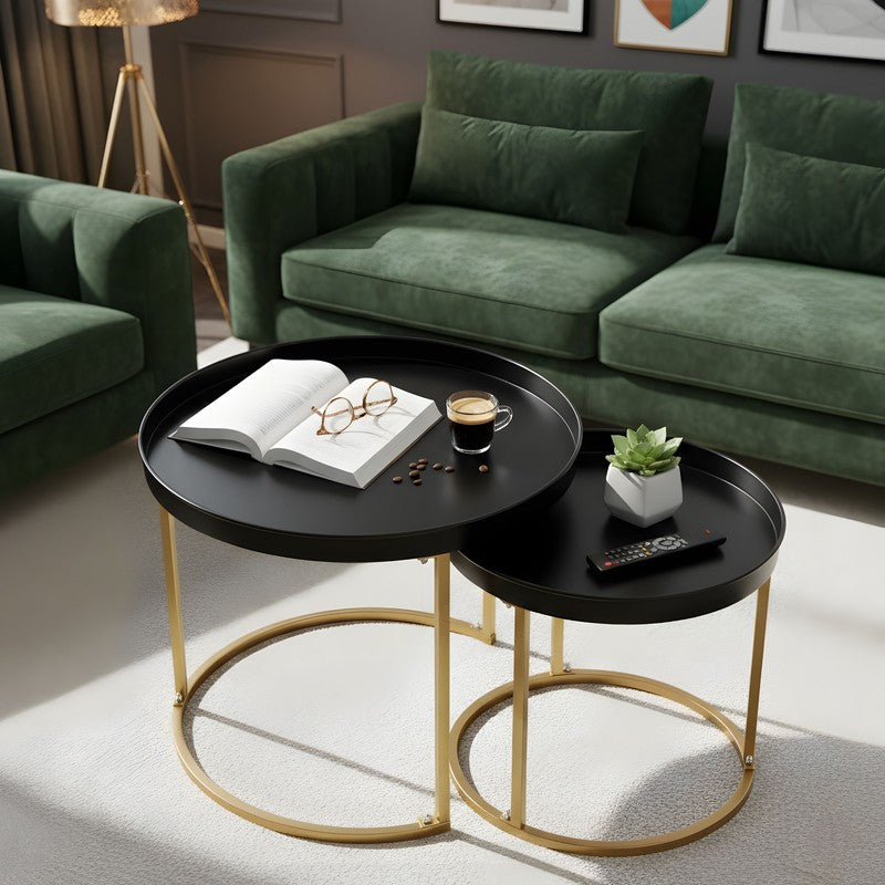 Noira Edge Center Table (Black & Gold) - Set Of Two media 7