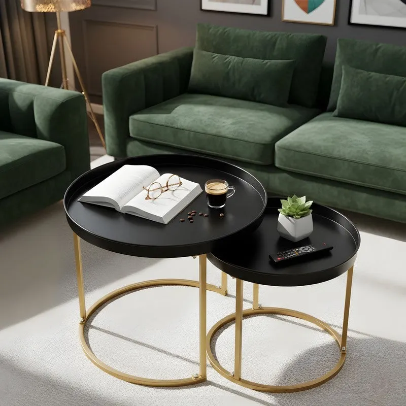 Noira Edge Center Table (Black & Gold) - Set Of Two media 7