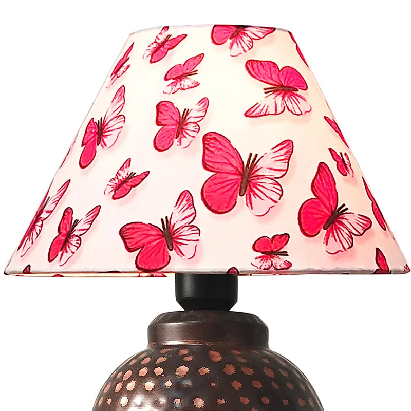 Mariposa Metal Fabric Table Lamp - Pink,Brown media 5